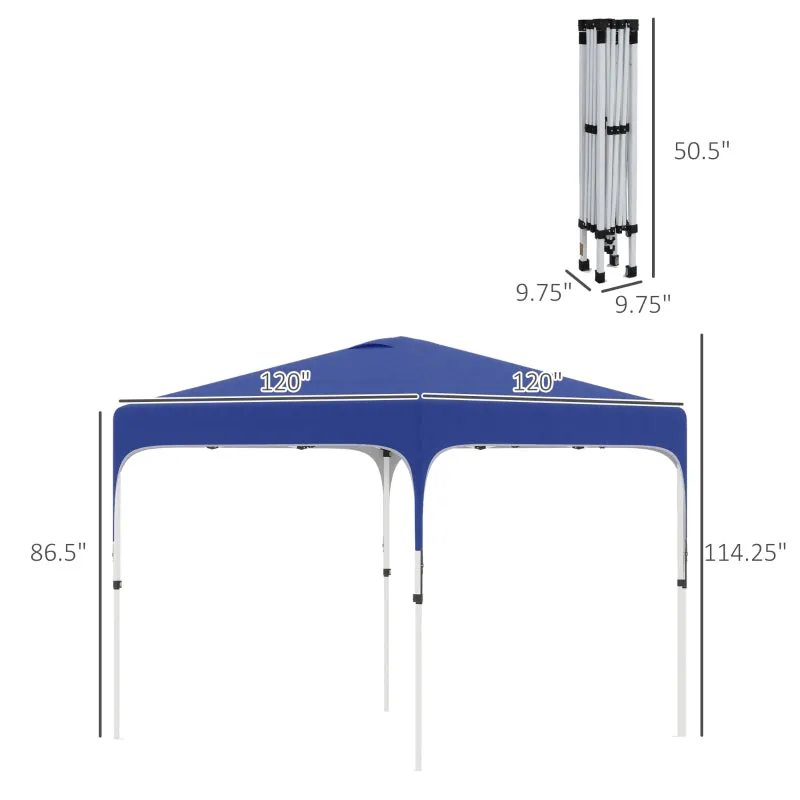 10' x 10' Height Adjustable Pop Up Tent - Royal Blue