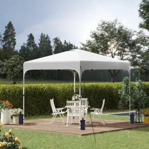 10' x 10' Height Adjustable Pop Up Tent - White