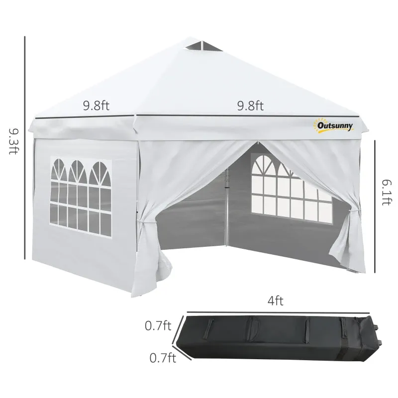 10' x 10' Pop Up Canopy Tent - White