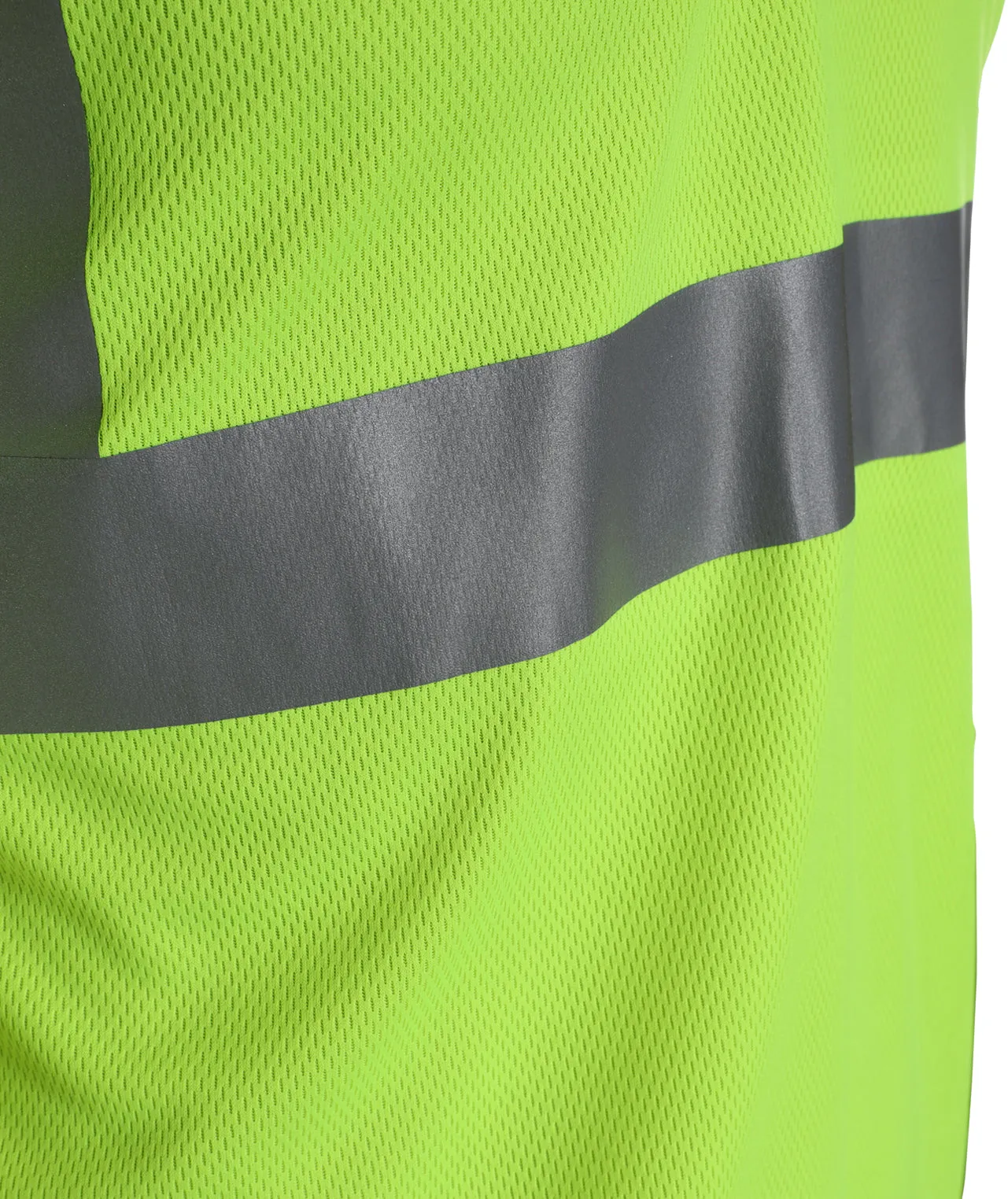 102STLM Lightweight Lime Birdseye Pocket Safety High Visibility Work Shirt