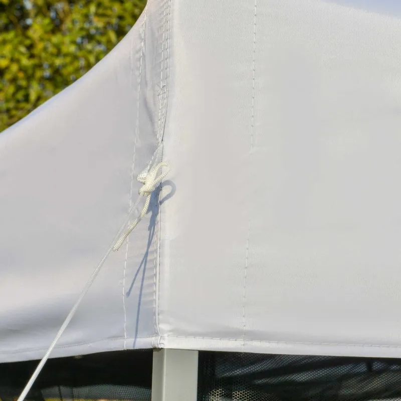 10x10 ft Height Adjustable Pop Up Canopy Tent with Mesh Sidewalls - Silver