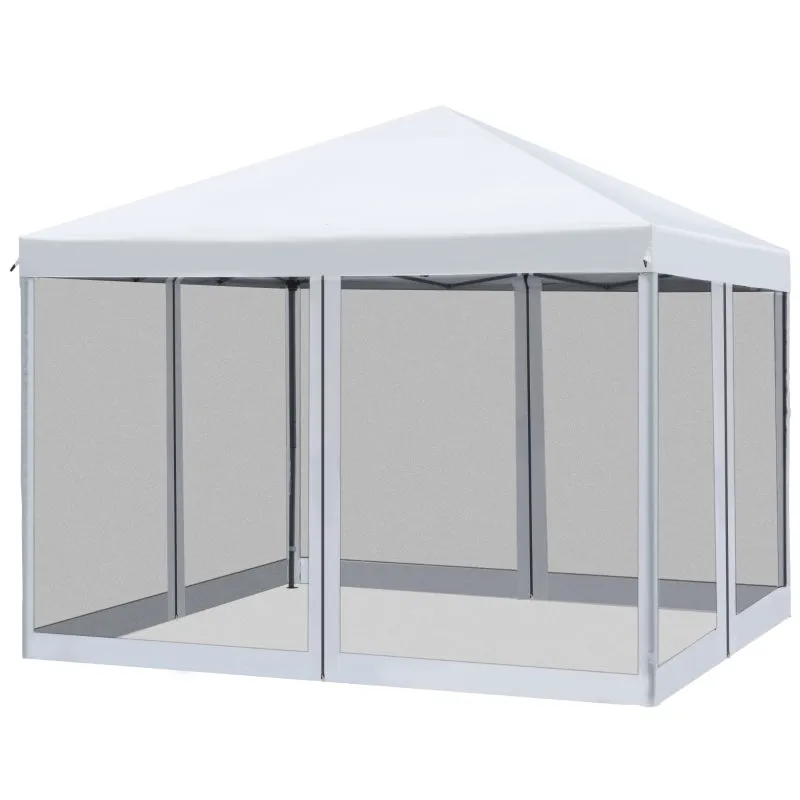 10x10 ft Pop Up Party Canopy Tent with 4 Removable Walls - Cream White