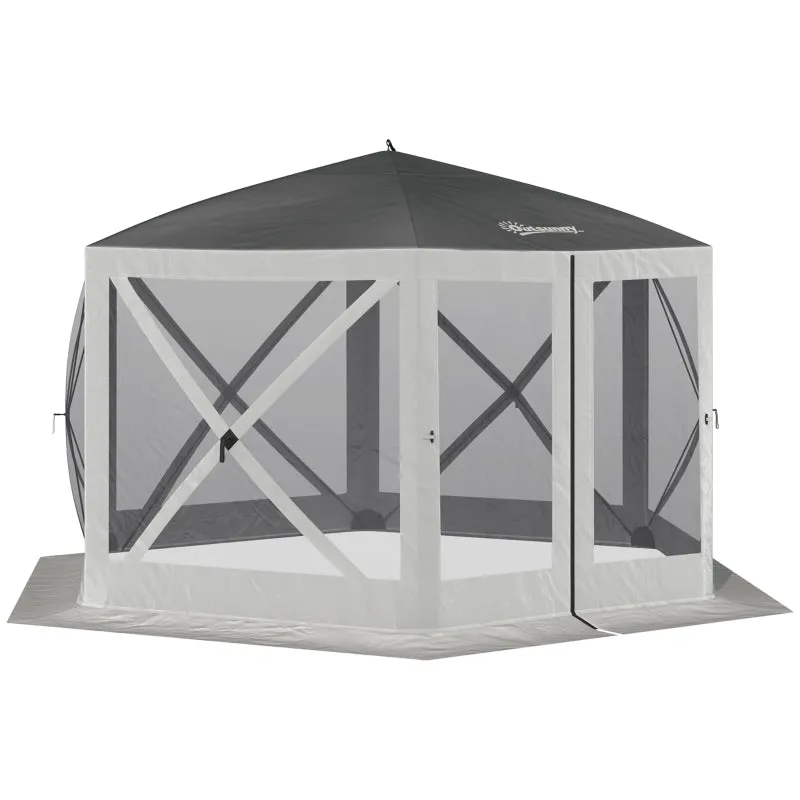 12' x 12' Hexagon Pop Up Screen Tent - Gray