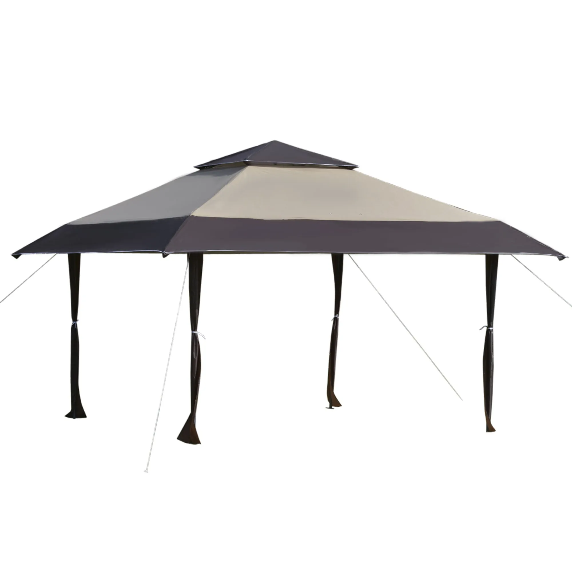 13x13 ft Height Adjustable Pop Up Canopy Tent with Top Vent - Khaki