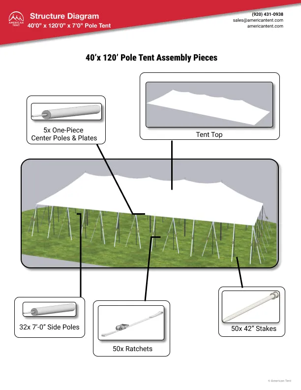 40x120 Pole Tent