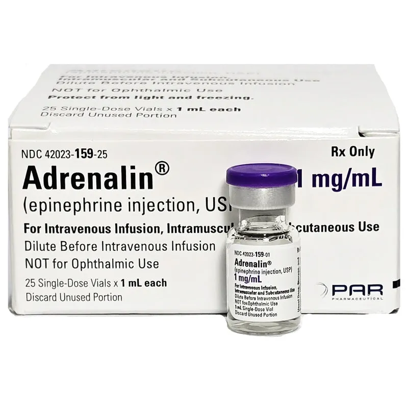 Adrenalin Epinephrine Injection (1:1000) 1 mg Single-Dose Vials - EACH (Rx)