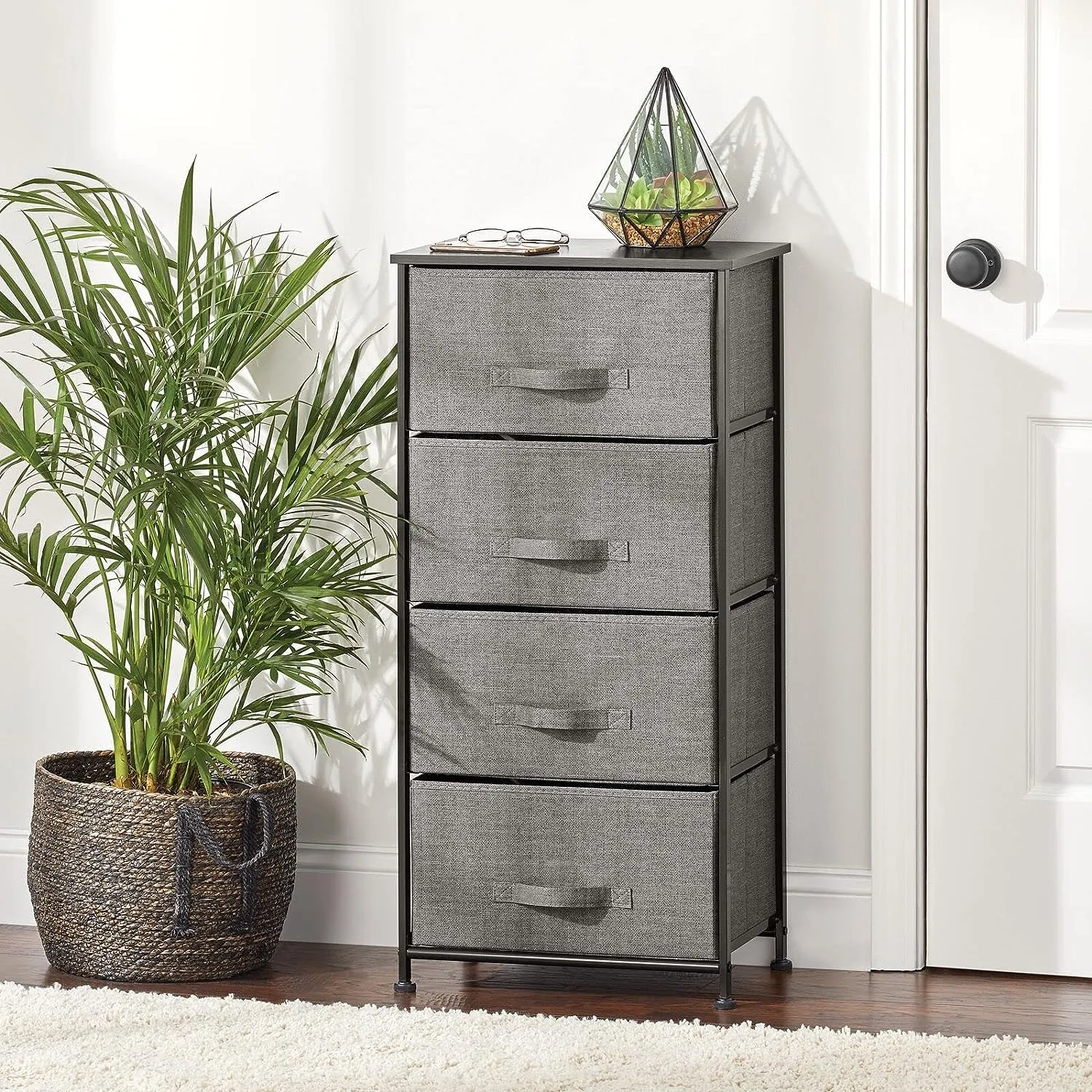 Blushbees Tall Dresser Storage with 4 Removable Fabric Drawers.