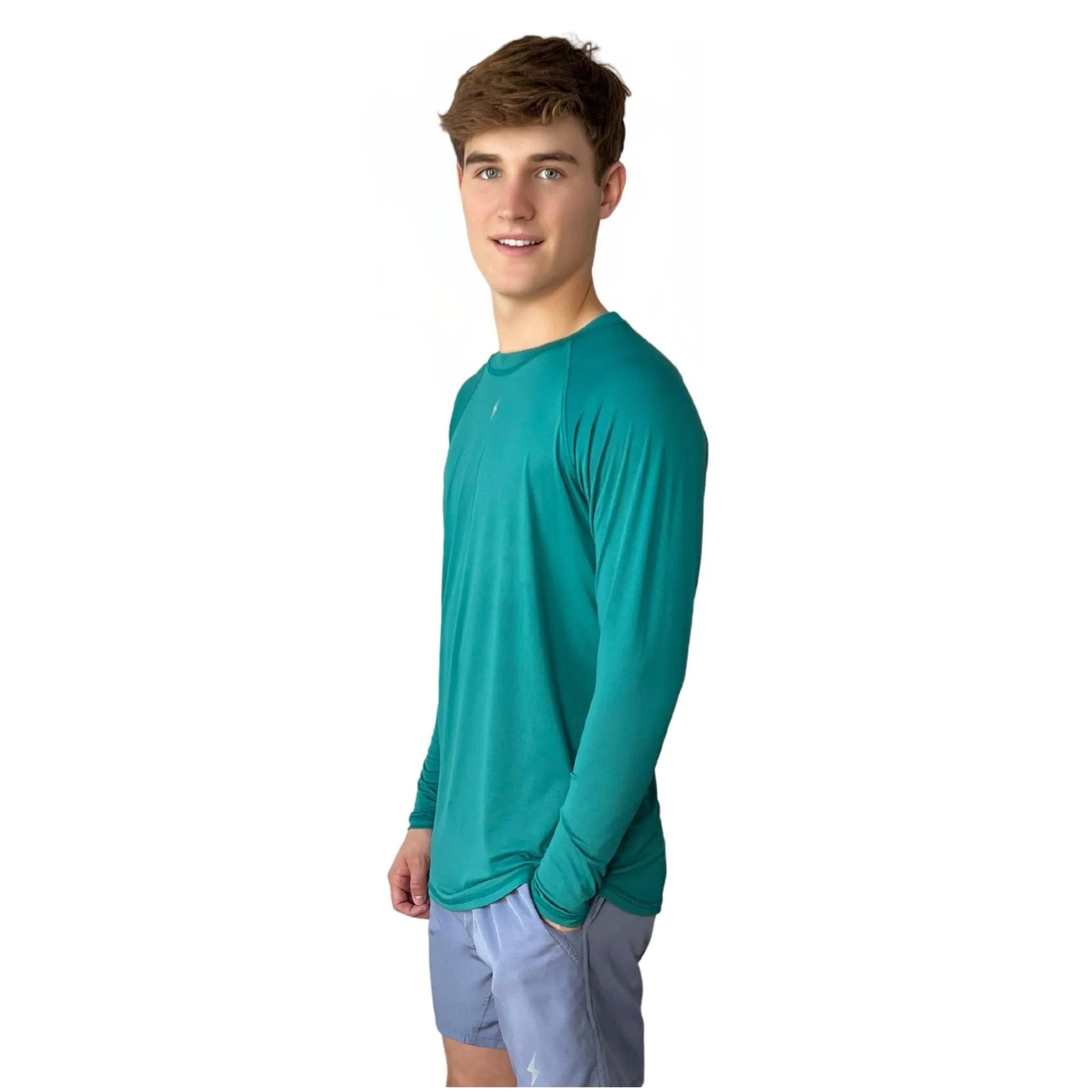 BRUCE BOLT Long Sleeve Performance T-Shirt with Reflective Bolt - GREEN