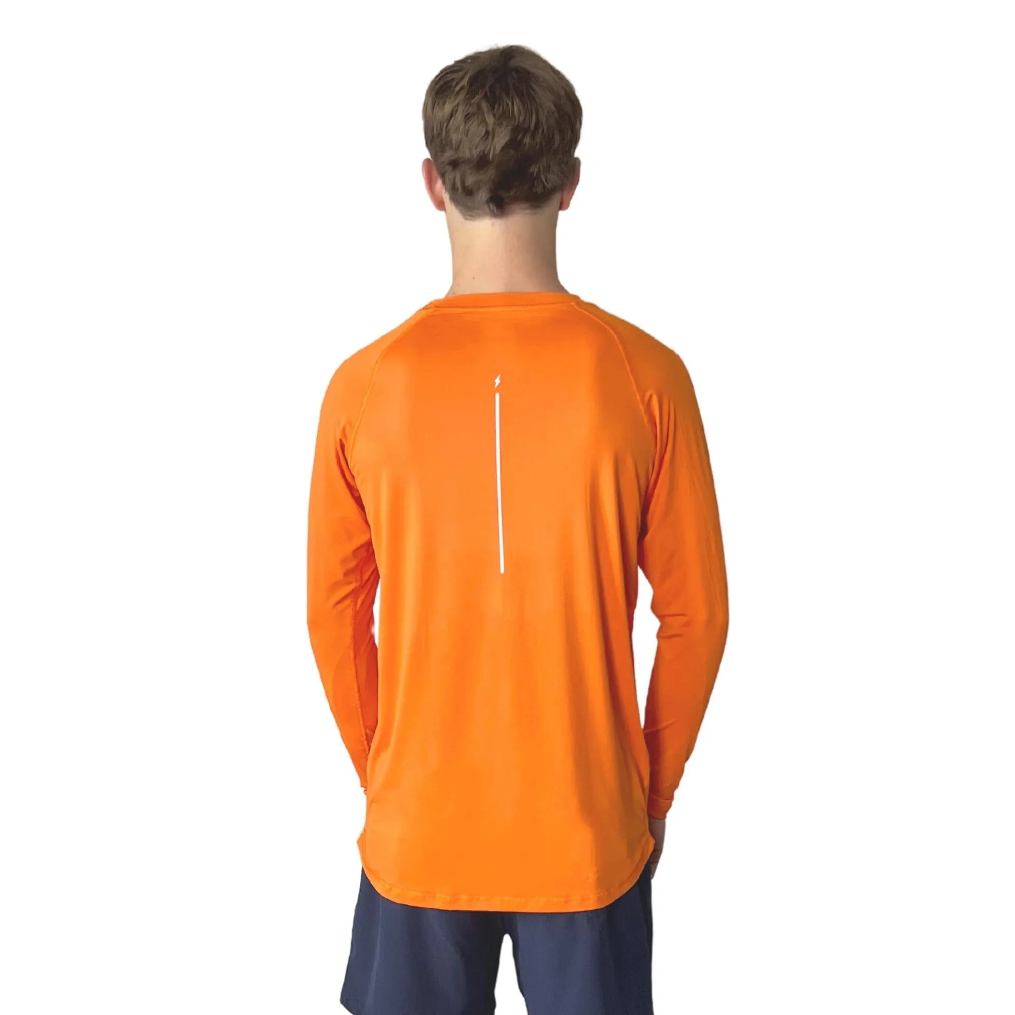 BRUCE BOLT Long Sleeve Performance T-Shirt with Reflective Bolt - ORANGE