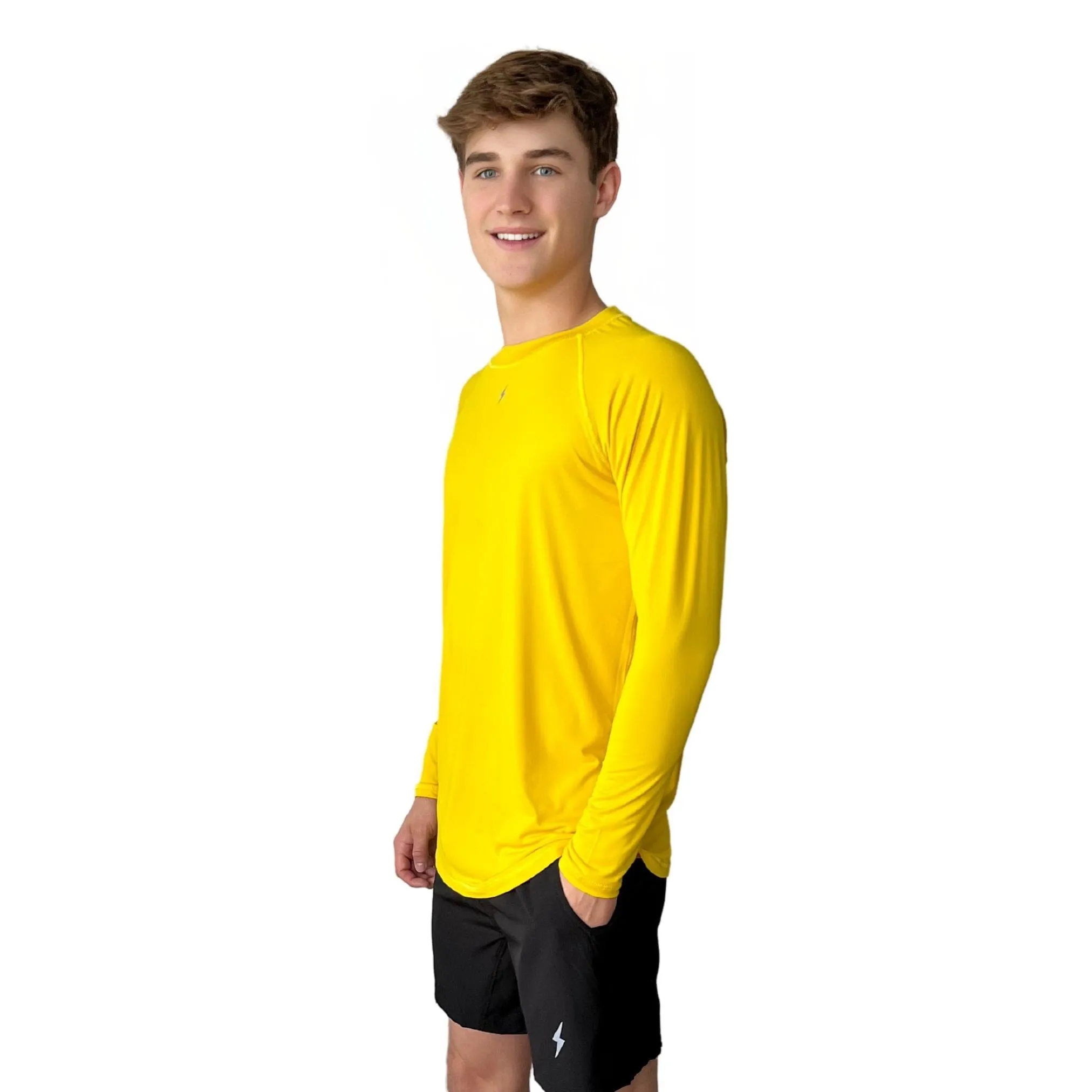 BRUCE BOLT Long Sleeve Performance T-Shirt with Reflective Bolt - YELLOW