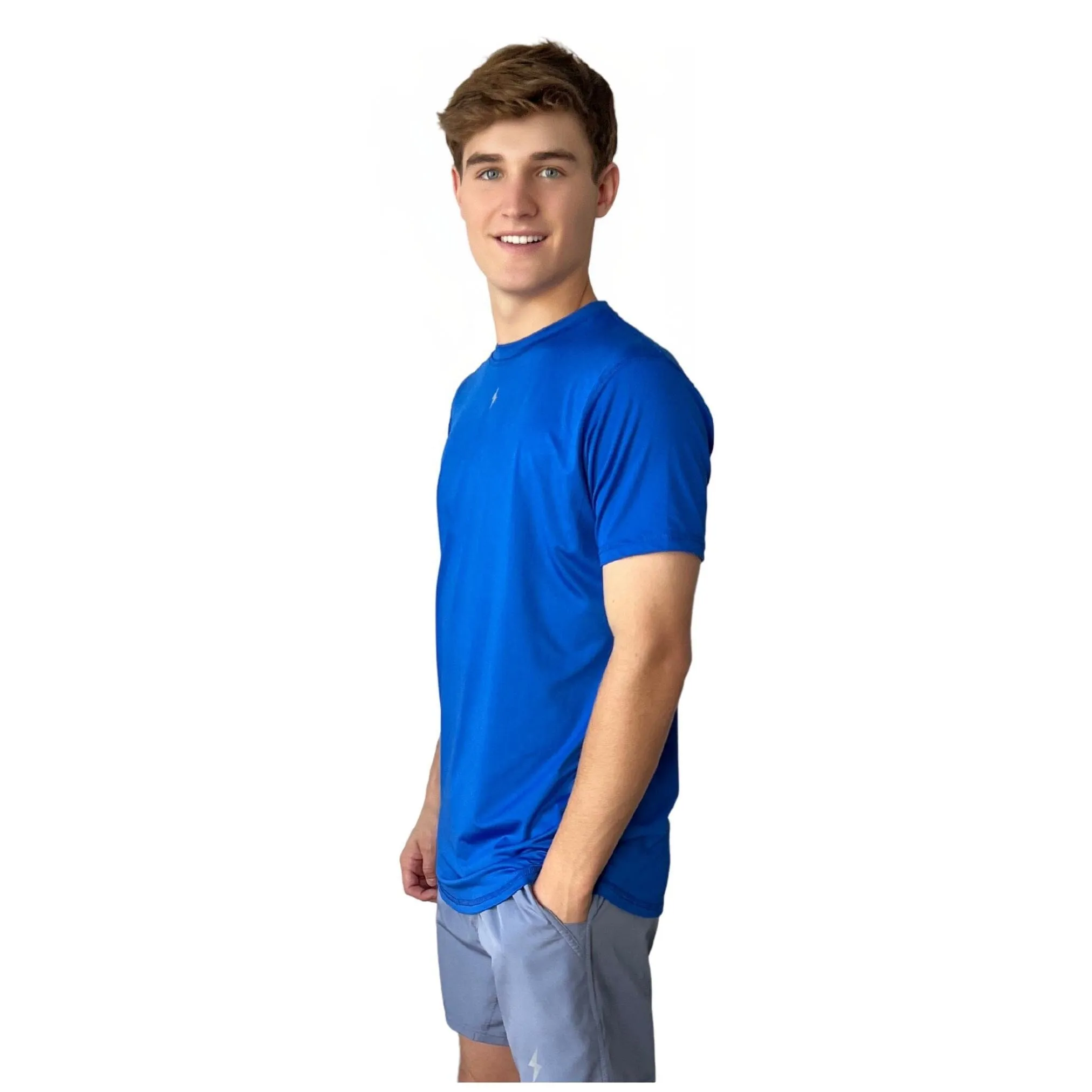 BRUCE BOLT Short Sleeve Performance T-Shirt with Reflective Bolt - ROYAL