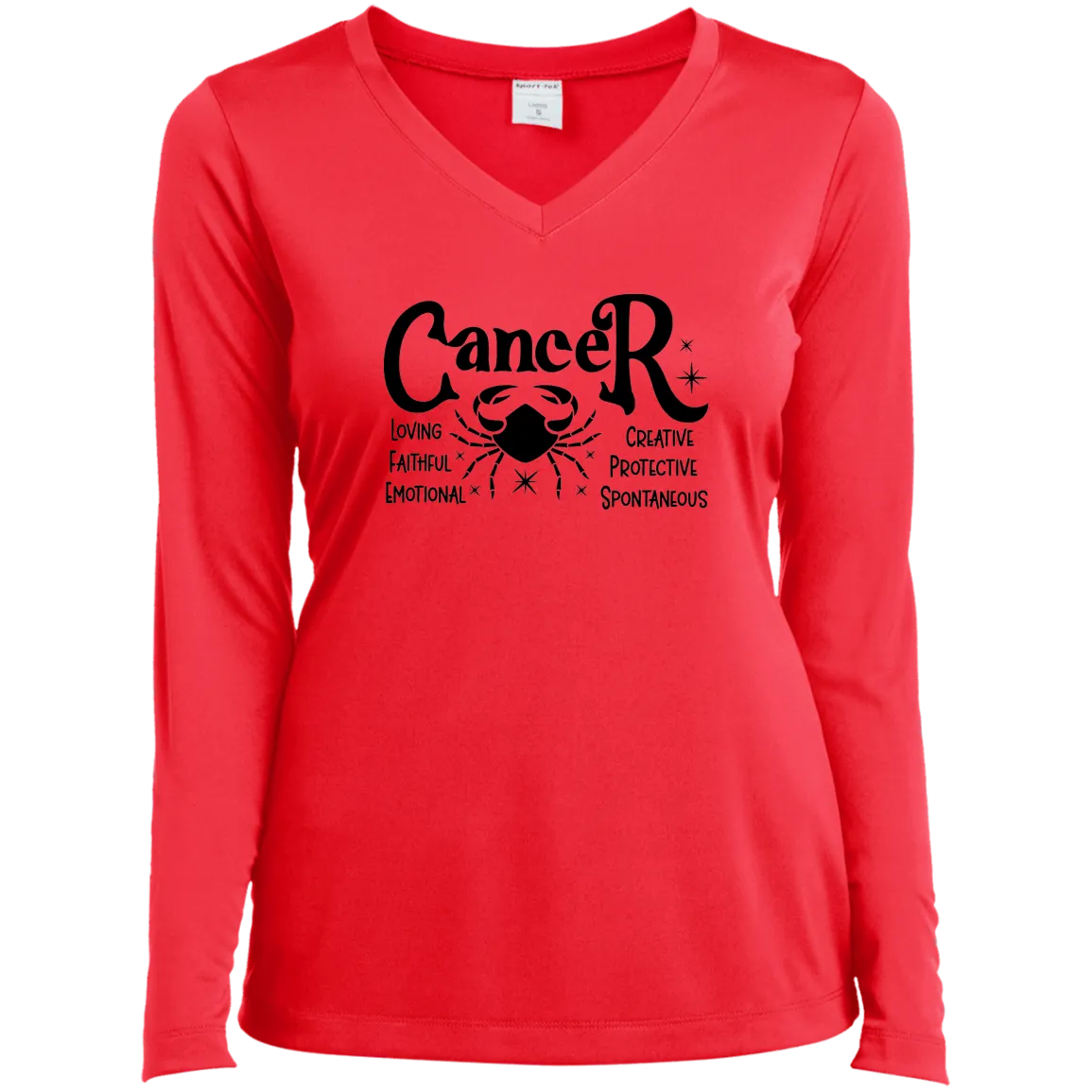 Cancer Ladies’ Long Sleeve Performance V-Neck Tee