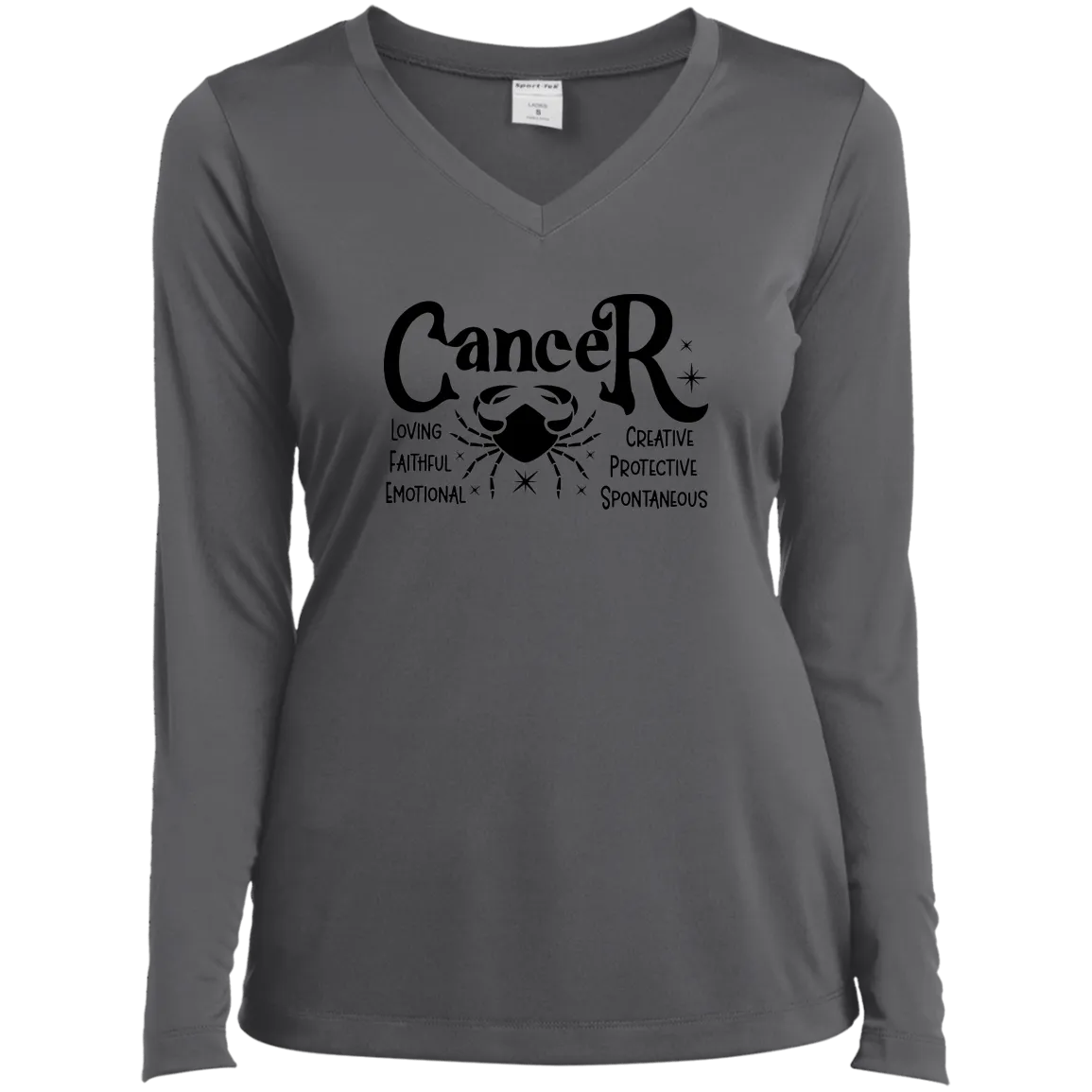 Cancer Ladies’ Long Sleeve Performance V-Neck Tee