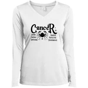 Cancer Ladies’ Long Sleeve Performance V-Neck Tee