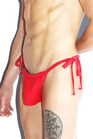 Core Tied Up String Thong - Red