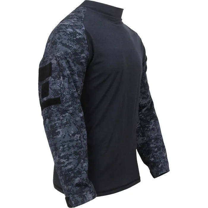 Digital Midnight Camouflage - Military Tactical Lightweight Flame Resistant Combat Shirt