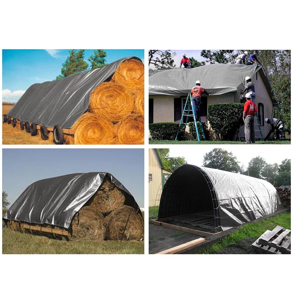 DIY 30x40 ft Heavy-Duty Tarp Shelter Cover Tarpaulin, Silver