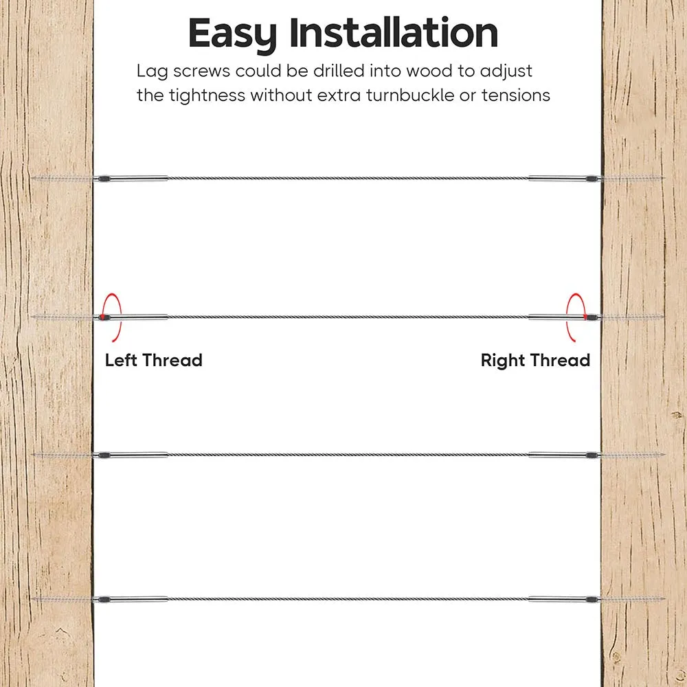 DIY Cable Railing Hardware Swage Lag Screws D1/8"-3/16"