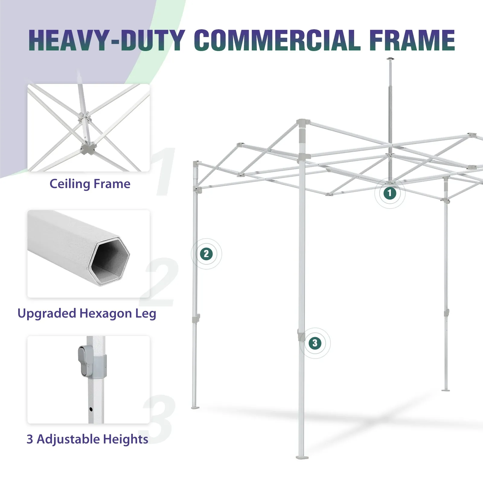 EAGLE PEAK HD100V2 Steel Hex Leg Heavy Duty Custom Commercial Canopy Tent 10x10 - CLICK TO CONFIGURE - Package Prices Start at $599.99