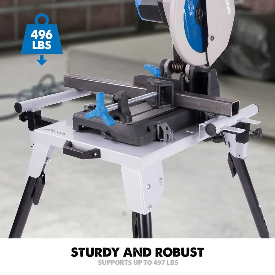 Evolution Universal Chop Saw Stand With Telescopic Arms And Folding Legs