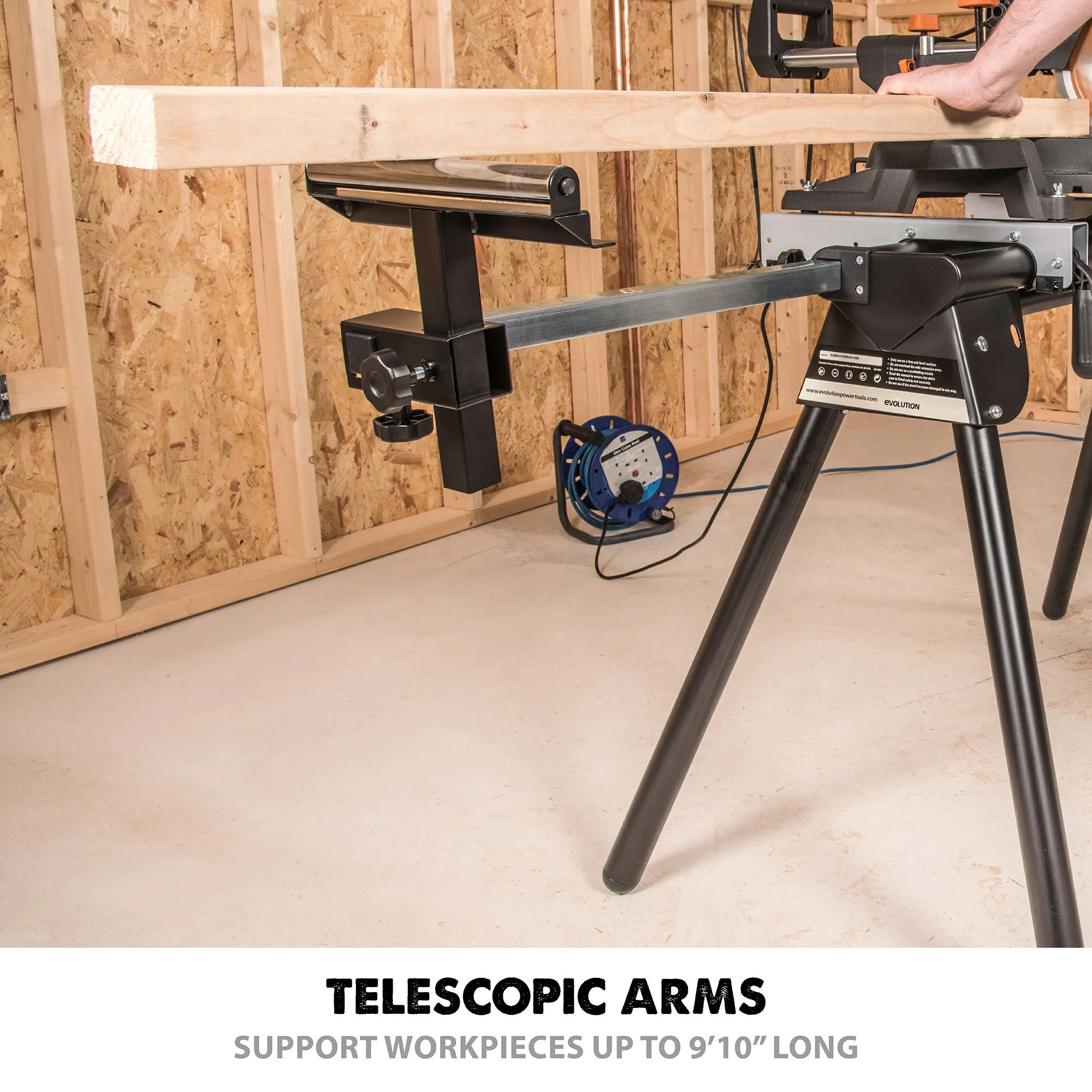 Evolution Universal Miter Saw Stand With Telescopic Arms and Folding Legs (Refurbished Like New)