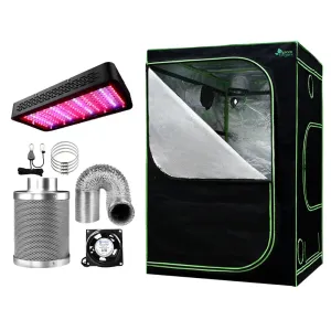 Green Fingers Grow Tent 1200W LED Grow Light 150X150X200cm Mylar 6" Ventilation