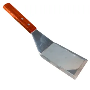 Heavy-Duty Stainless Steel Kitchen Spatula with Smooth Wooden Handle