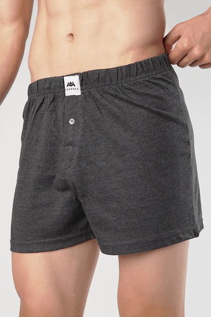 Jersey Boxer Shorts - Charcoal Grey