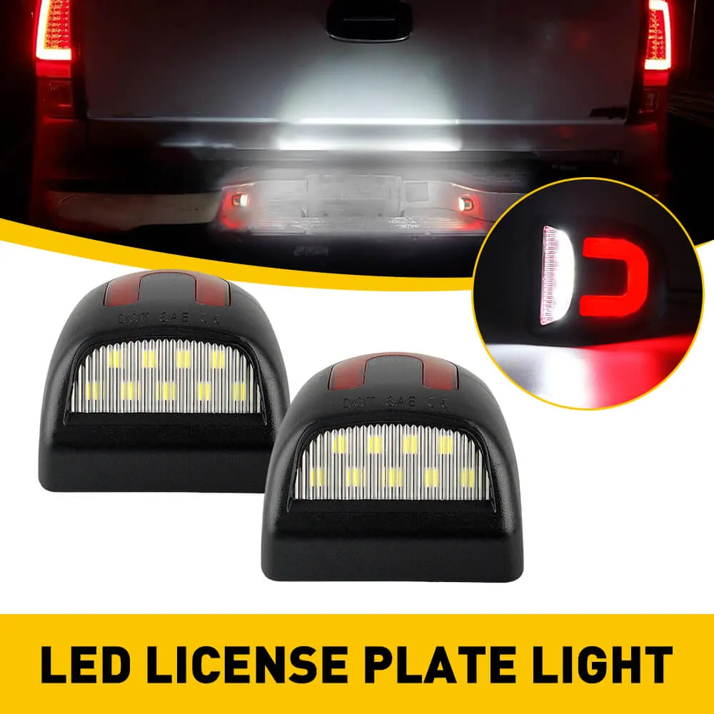 LED License Plate Lights Tag Light Lamp Assembly for Chevy Silverado Suburban Avalanche Tahoe, GMC Sierra Yukon, Cadillac Escalade