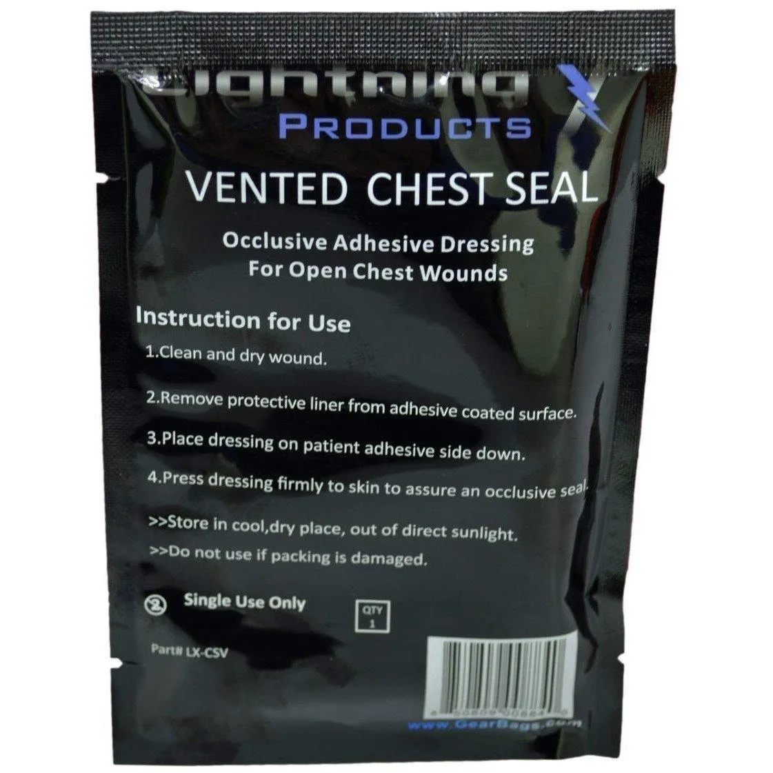 Lightning X Vented Chest Seal - Single Pack