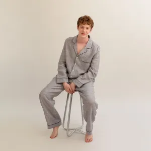 Men's Grey Linen Pyjama Trouser Set