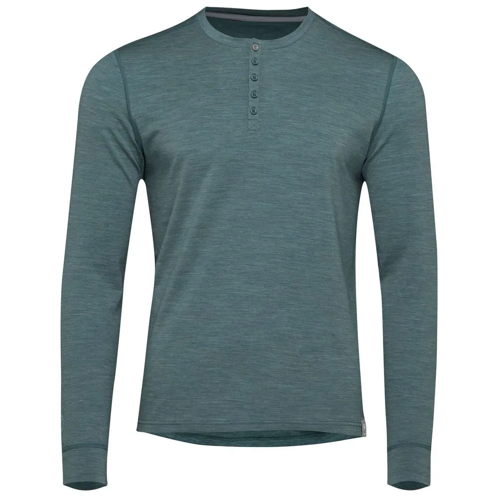 Mens Merino Blend 160 PJ Henley (Sage Melange)