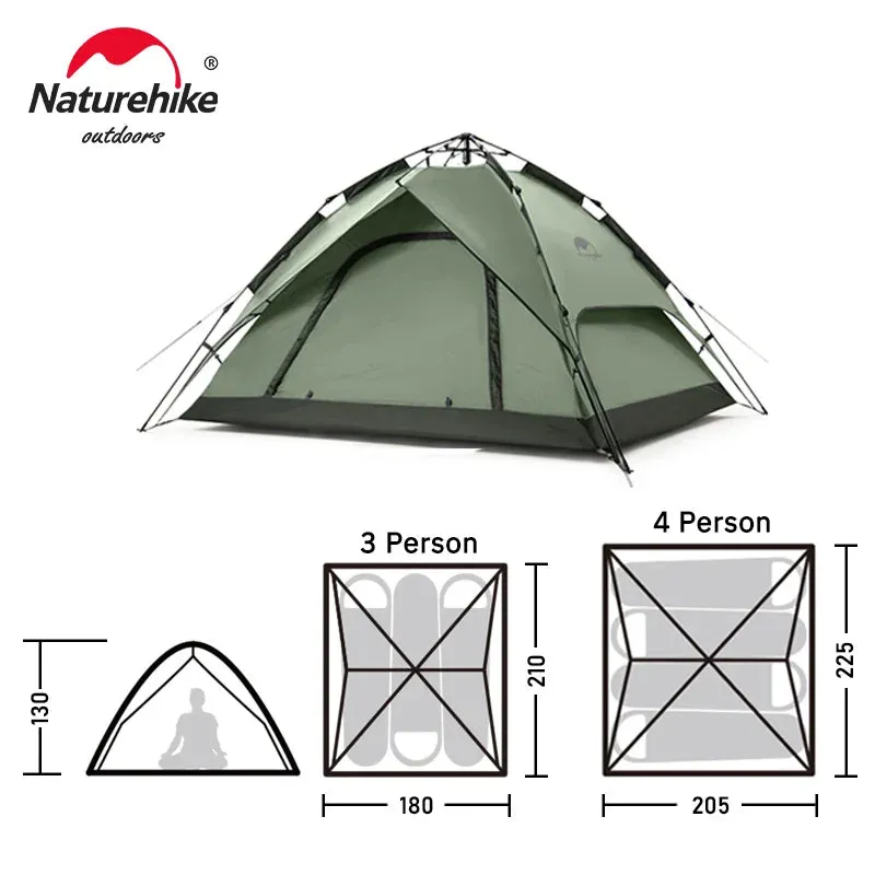 Naturehike One-Touch 3-4 Person Tent