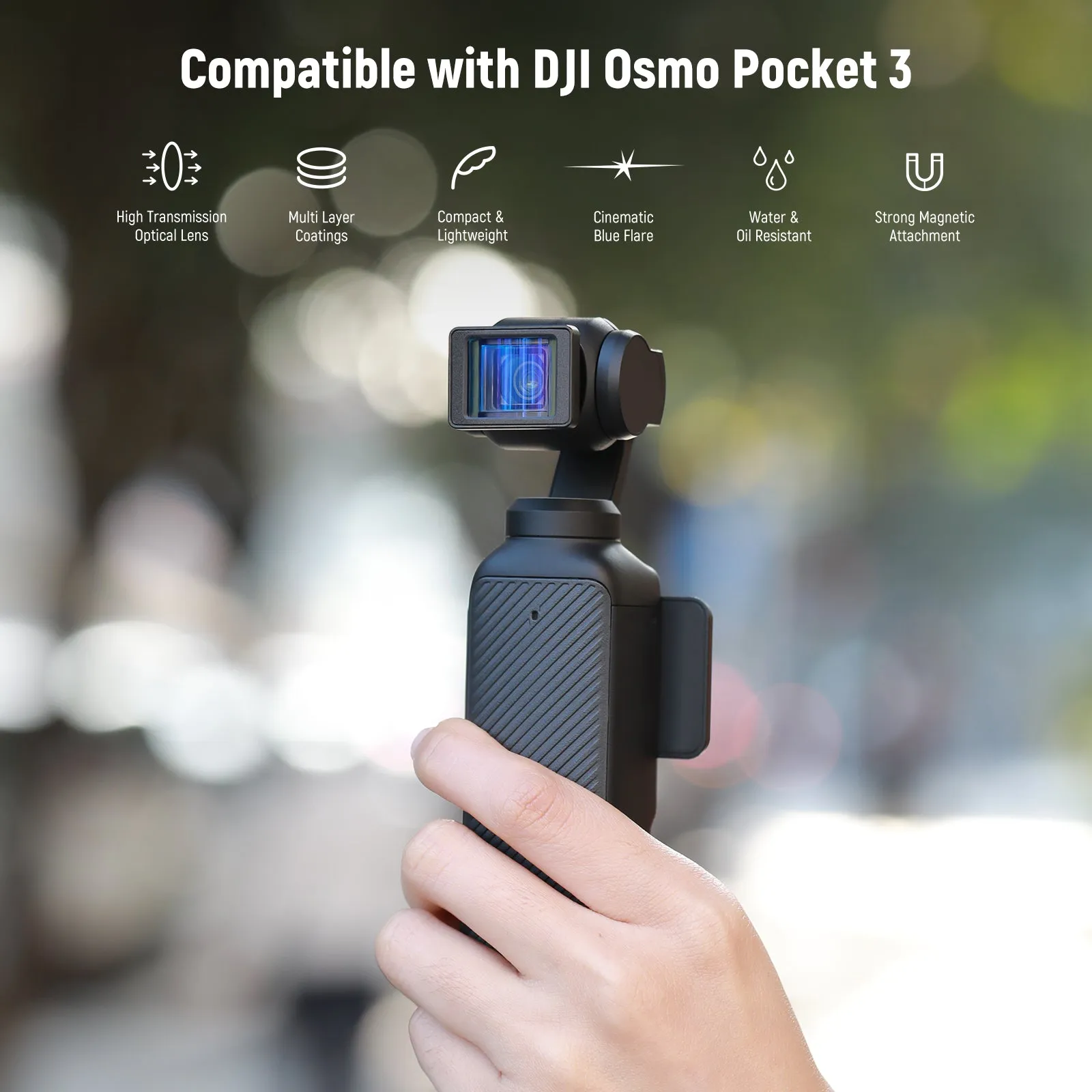 NEEWER LS-44 Magnetic 1.2x Anamorphic Lens for DJI Osmo Pocket 3