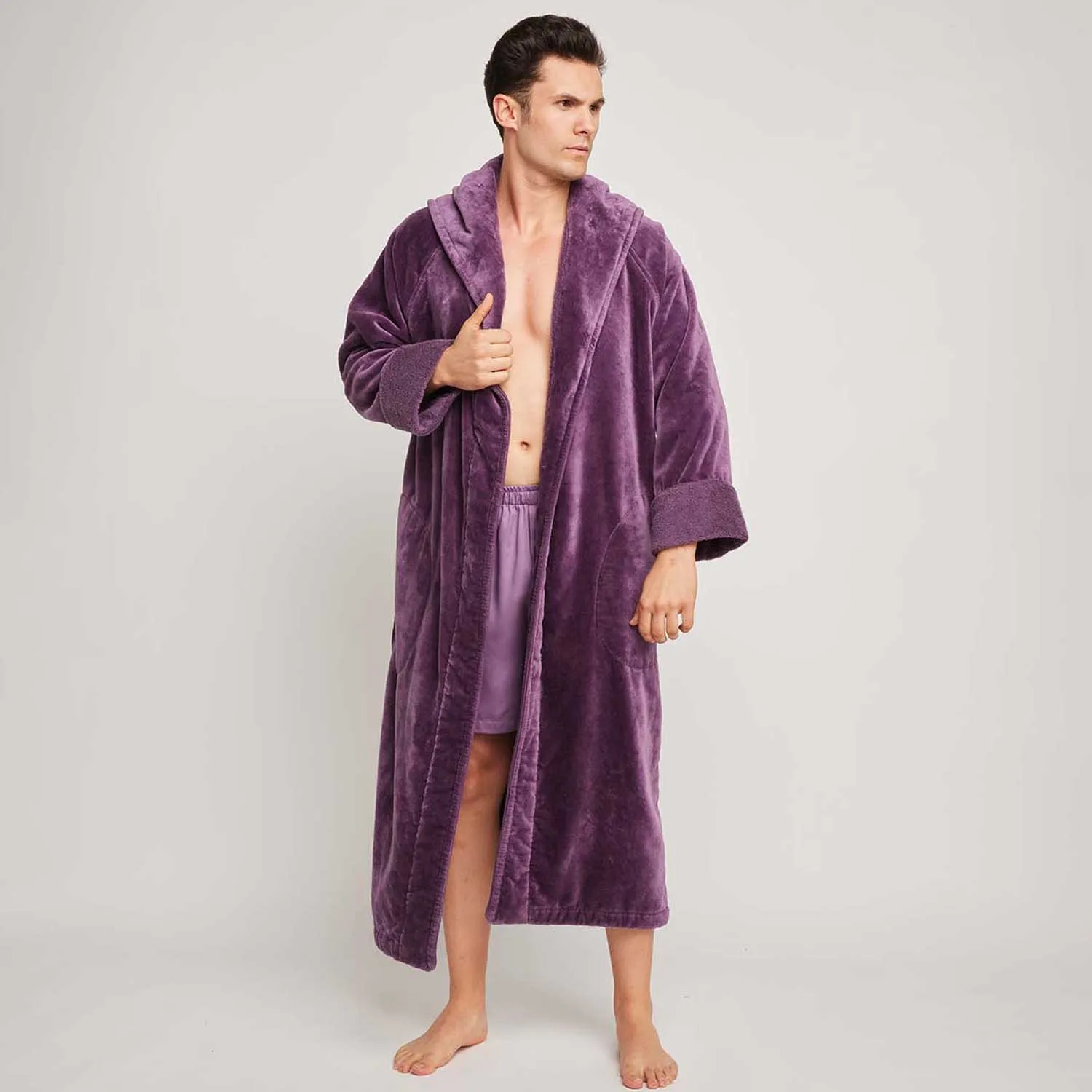 Organic Cotton Hooded Robe - Mens