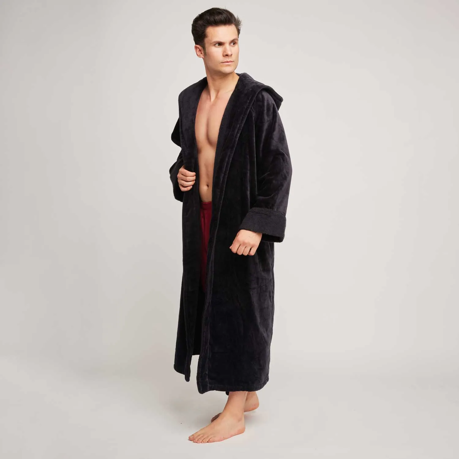 Organic Cotton Hooded Robe - Mens