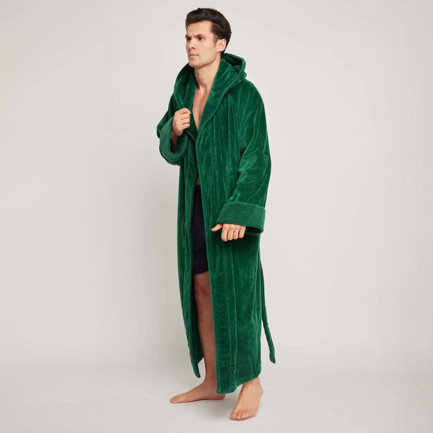 Organic Cotton Hooded Robe - Mens