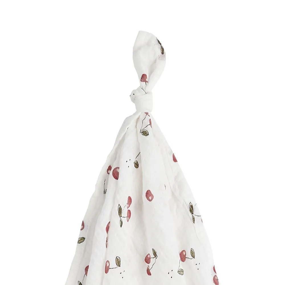 Petit Lem Organic Cotton Muslin Swaddle in Cherry Print