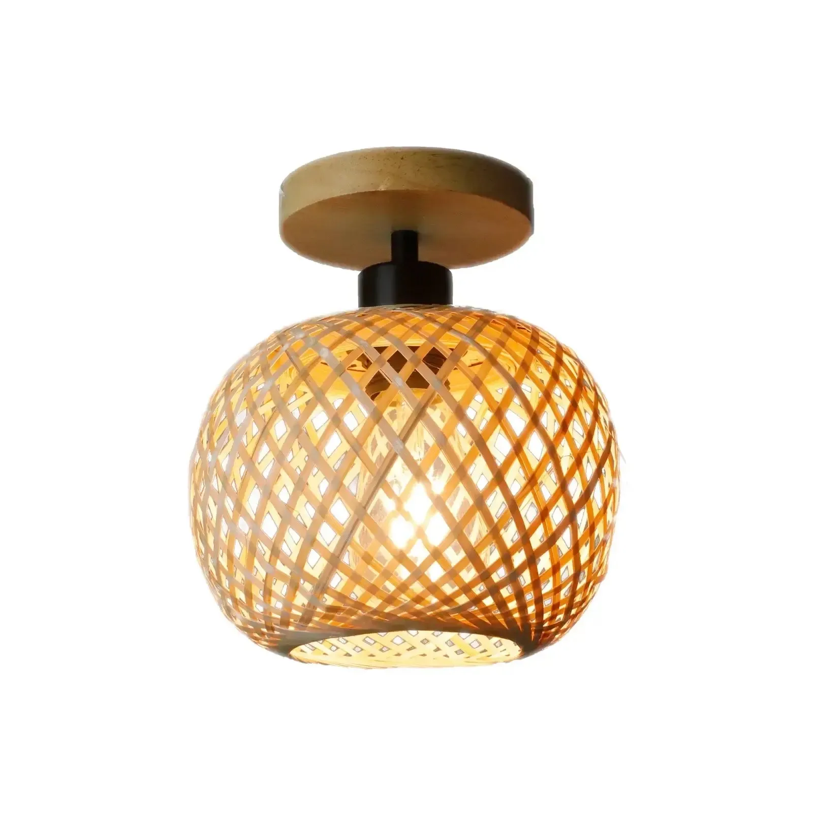 Retro Bamboo Woven Ceiling Light - Eco-Friendly Decorative Chandelier