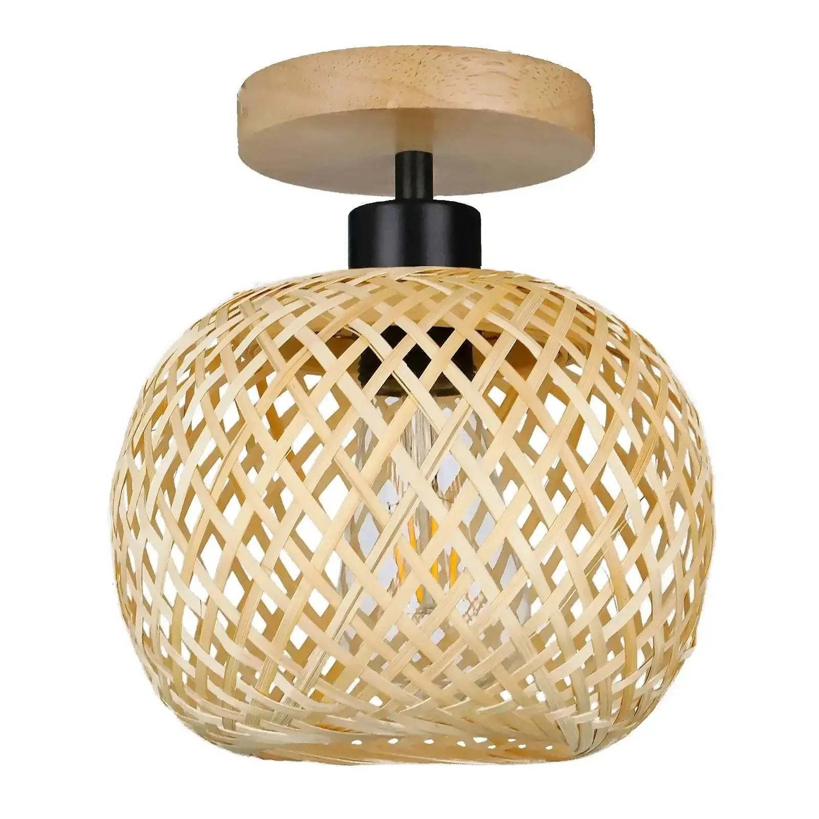 Retro Bamboo Woven Ceiling Light - Eco-Friendly Decorative Chandelier