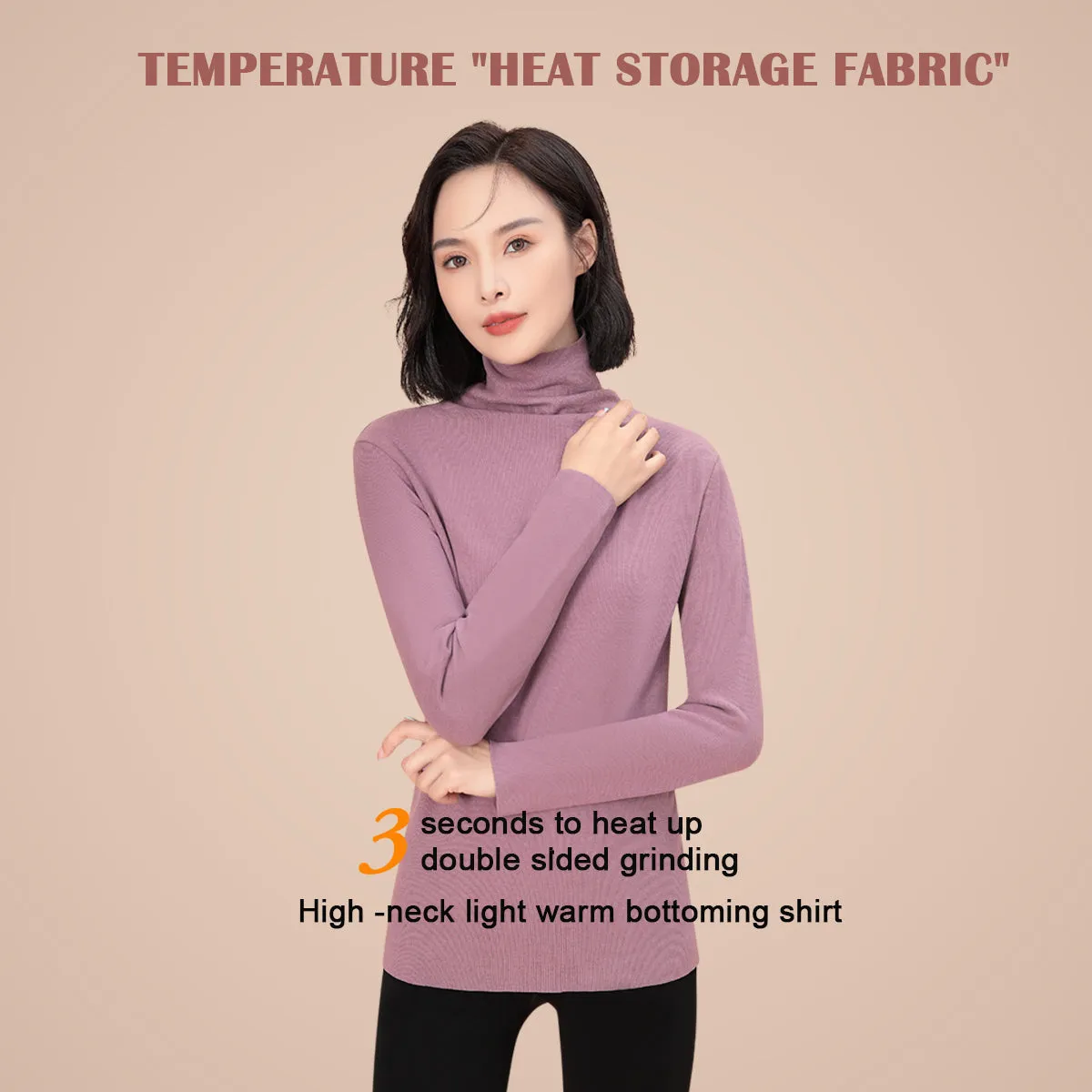 Sidiou Group Winter Thickened High Neck Thermal Underwear Top Winter Fleece Shirt Warm Cotton Long Sleeve Top For Women