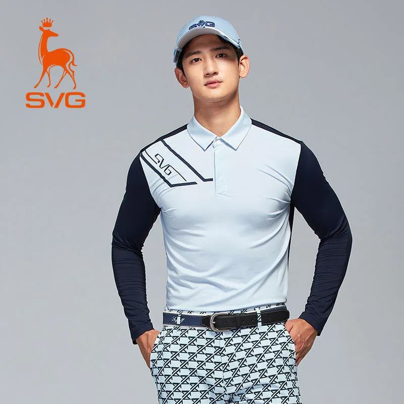 SVG Golf Men's Long Sleeve Golf Polo Shirts Athletic Workout Tops