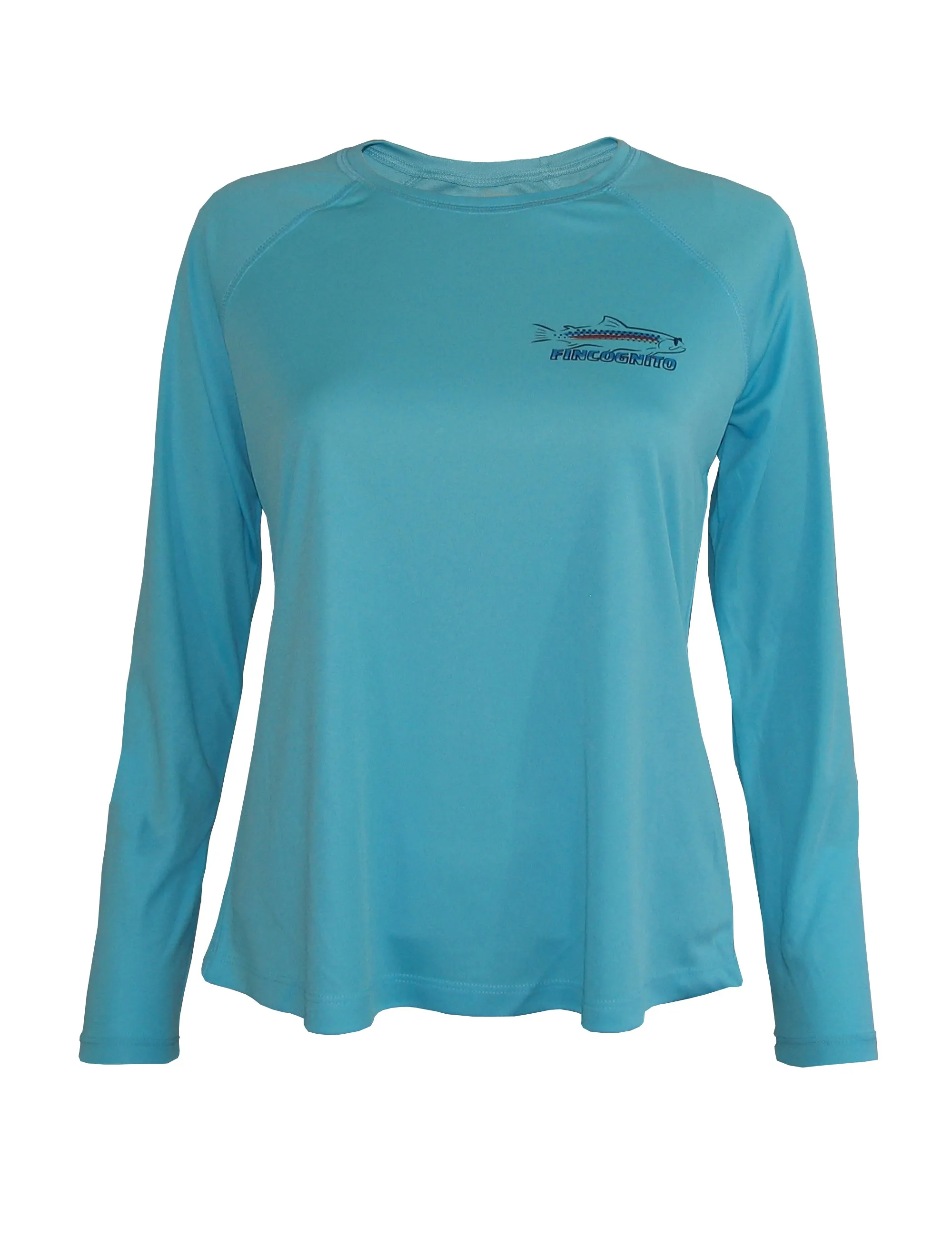 Women's Sun Protective Fishing Shirt Water Blue/Hen Rainbow